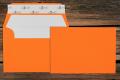 [16409221] Briefhüllen mit Seidenfutter C6 114x162 mm Haftklebend Orange gerippt 100 g/qm